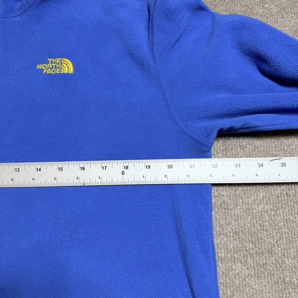 The North Face Polartec Classic Fleece 1/4 Zip Pullover Blue Yellow‎ Logo Medium